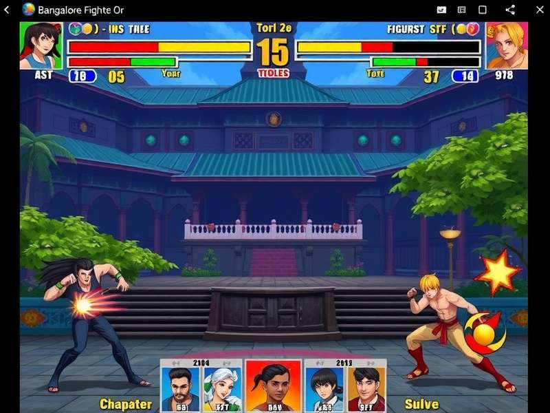 Bangalore Legend Fighter character selection screen showing diverse fighters